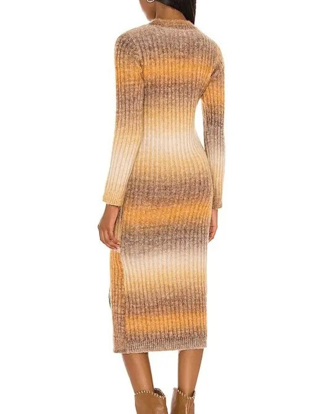HEARTLOOM Marina Midi Sweater Dress in Tan - Picture 2 of 9